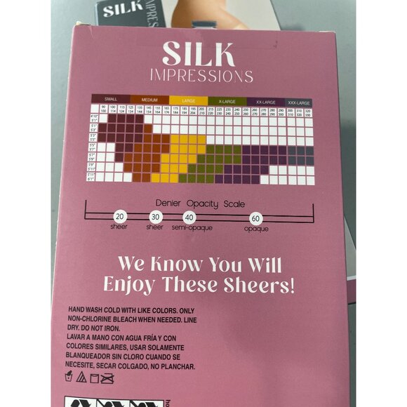 Silk Impressions Pantyhose Size XXXL Light Support Sheer Cocoa 20 Denier NEW - Picture 5 of 6